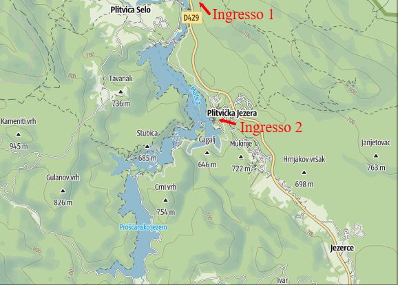 mappa laghi di plitvice